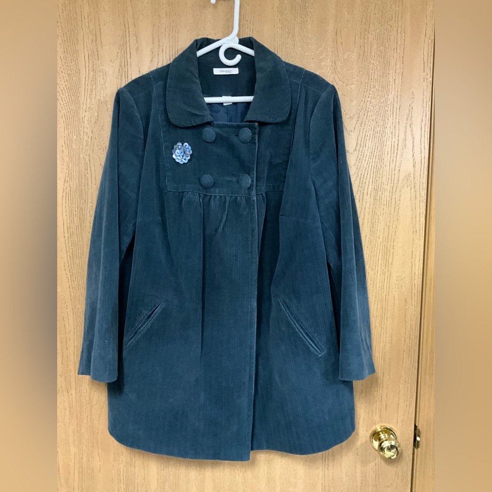 dressbarn Blue Corduroy Coat